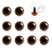 Глазки для Игрушек и Кукол со Штифтом и Фиксатором Пластиковые, Сиена, 19.5мм, Фиксатор 15х4мм, (УТ100031935)