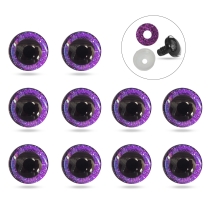 Глазки для Игрушек и Кукол, Эпоксидная Смола, 2 Фиксатора, Фиолетовые, 12мм, (УТ100031946)
