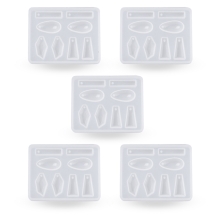 Набор Силиконовая Форма для Кулона и Подвески Разных Форм, Белая, 53х68х7мм, Внутренний размер 5-19х10-23мм, Отверстие 2мм, 5шт/упак, (УТ100031952)