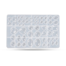 Силиконовая Форма, Молд для Рукоделия, Кабошонов, Микс Форм, Белая, 255x161x15мм, (УТ100032001)