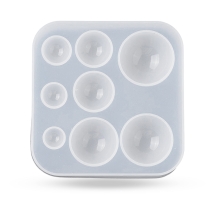 Силиконовая Форма Молд для Рукоделия Сфера для Шариков, Белая, 84х81х15.5мм, Внутренний Диаметр 5-28мм, 8 размеров, (УТ100032003)