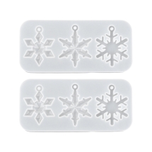 Силиконовая Форма Молд для Рукоделия Снежинка, Белая, 147х70х8.5мм, отверстие 4мм, (УТ100032008)