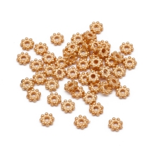 Бусины-Разделители Бижутерный Сплав Цветок, Розовое Золото, 5х1.5мм, Отверстие 1мм, 300шт/упак, (УТ100032061)