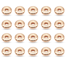 Бусины-Разделители Латунь Диск, Розовое Золото, 6х1.2мм, Отверстие 1.8мм, (УТ100032062)