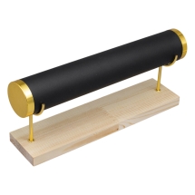 Браслетница Искуственная Кожа с Деревянной Основой, Черная, 29х7х12см, (УТ100032132)