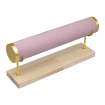 Браслетница Бархатная с Деревянной Основой, Бледно-Фиолетовая, 29х7х12см, (УТ100032133)