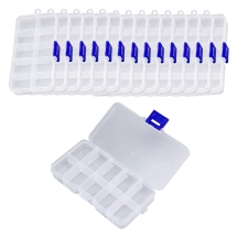 Контейнер для Бисера и Бусин Пластиковый, Прямоугольный, 10 Отсеков (Съемные), Бесцветный, 13x7х2.3см, (УТ100032311)