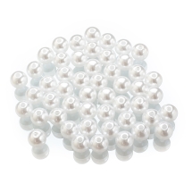 Жемчуг Бусины Акриловые Круглые Глянцевые, Белый, 10мм, Отверстие 2.5мм, около 900шт/450г, (УТ100032342)