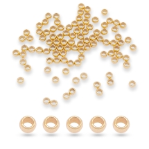 Бусины-Разделители Нержавеющая Сталь Рондель, Позолота 24К, 2х1мм, Отверстие 1мм, (УТ100032458)