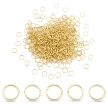 Колечки Одинарные Нержавеющая Сталь Открытые Соединительные, Позолота 18К, 6х0.7мм, около 500шт/упак, (УТ100031817)