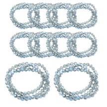 Бусины Гальваника Стекло, Биконус, Радужное Покрытие, Синий, 4х4.5мм, Отв-тие 1мм, около 80шт/30см/нить, 10нитей (УТ100007038)