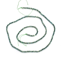 Бусины Гальваника Стекло, Граненые, Полупокрытие, Рондель, Цвет: Темно-зеленый, Размер: 2х1.5мм, Отверстие: 0.6мм, около 220шт/35см/нить, (УТ100029840)