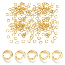 Колечки Одинарные Открытые, Нержавеющая Сталь, Золото, 6х1мм, Внутренний Диаметр 4мм, (УТ100032616)