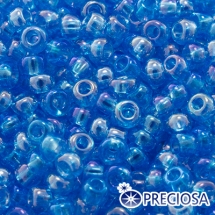 Бисер 61030 Чешский Preciosa 10/0, Фасовка 50г, 10 упаковок по 5г, Прозрачный радужный TR, Синий, Круглый, (УТ100032644)
