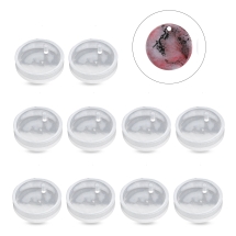 Силиконовая форма, Кулон, Плоская Круглая, Белый, 28х21х7мм, Внутренний размер 25х18мм, Отверстие 2мм, (УТ100032904)