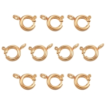 Застежка Кольцо Пружинное Нержавеющая Сталь, Ионное покрытие (IP), Золото, 7.5х5х1.2мм, Отверстие 1.5мм, (УТ100032905)