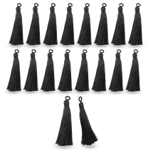 Подвески Кисточки Полиэстеровые для Рукоделия и Украшений, Черный, 8-9см, (УТ100032972)