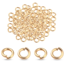 Колечки Одинарные Открытые Латунь, Стойкое Покрытие Rack, Позолота 24К, 3х0.6мм, Внутренний Диаметр 1.8мм, (УТ100033202)